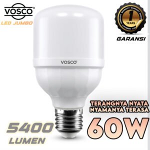 Lampu LED SUPER TERANG,  HEMAT LISTRIK 5W-60W Cahaya Terang Putih, TIDAK FLICKER, TAHAN LONJAKAN VOLTASE. 5400 Lumen Tinggi, Hemat 90% & AWET VOSCO NEO GARANSI SETAHUN