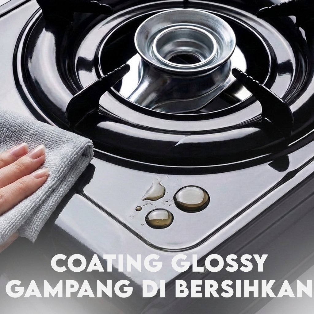 Kompor Gas Infico 1 Tungku Kuningan Black Onyx– Api Biru Hemat Gas, Burner Kuningan Asli, Anti Slip & Mudah Dibersihkan, SNI + - Gambar 7