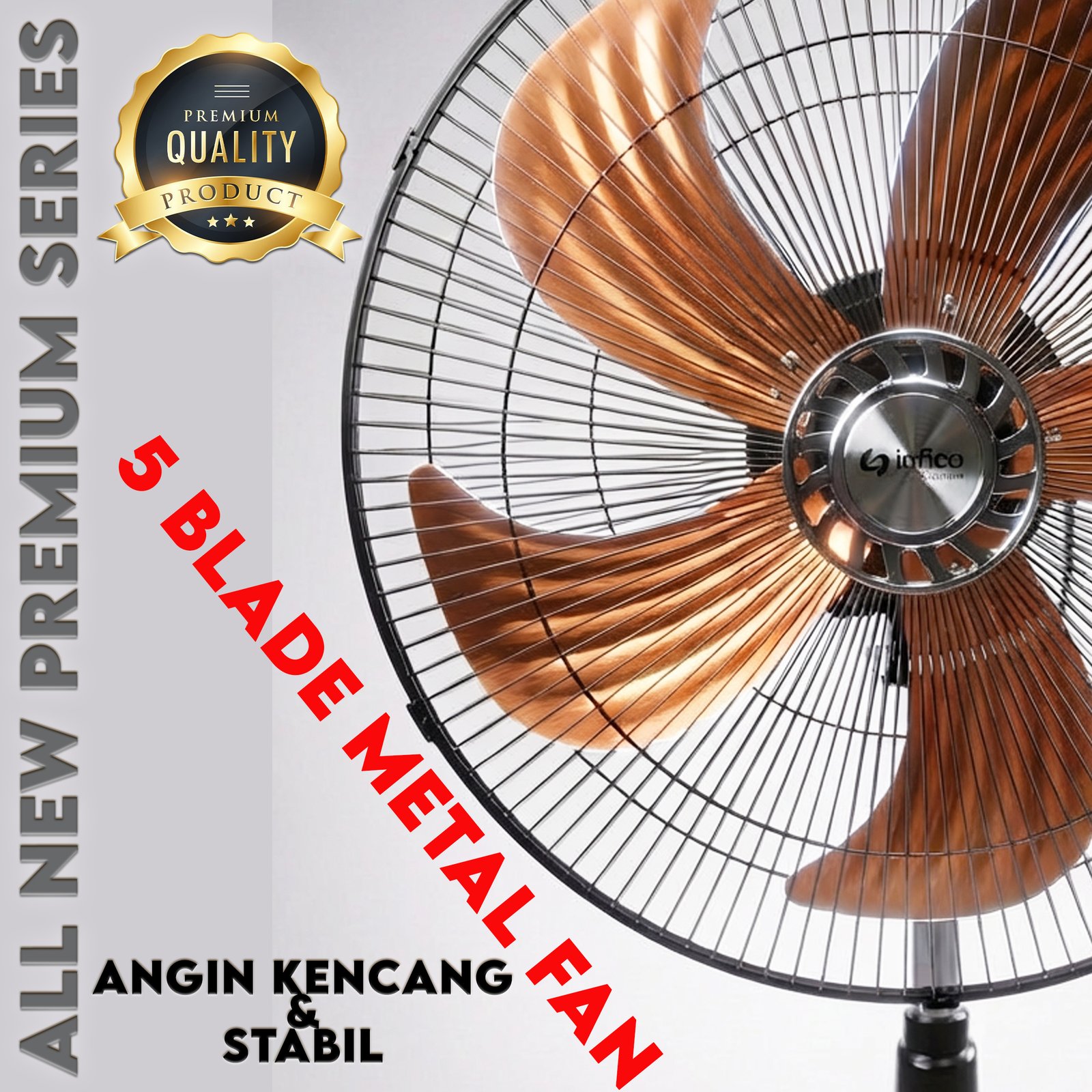 Kipas Angin INFICO Tornado 18 Inci | Angin Super Kencang 1300 RPM | Motor Tembaga Asli | Hemat Listrik 55W | Standing Fan Premium + - Gambar 5