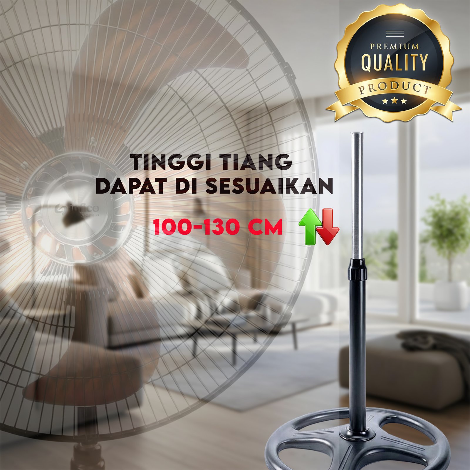 Kipas Angin INFICO Tornado 18 Inci | Angin Super Kencang 1300 RPM | Motor Tembaga Asli | Hemat Listrik 55W | Standing Fan Premium + - Gambar 2