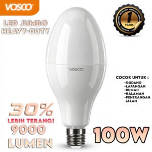 Lampu LED VOSCO 100W Super Terang 9000 Lumen | Lampu Gudang Toko Rumah Ultra Bright 120 LED SMD CRI90 Hemat Listrik