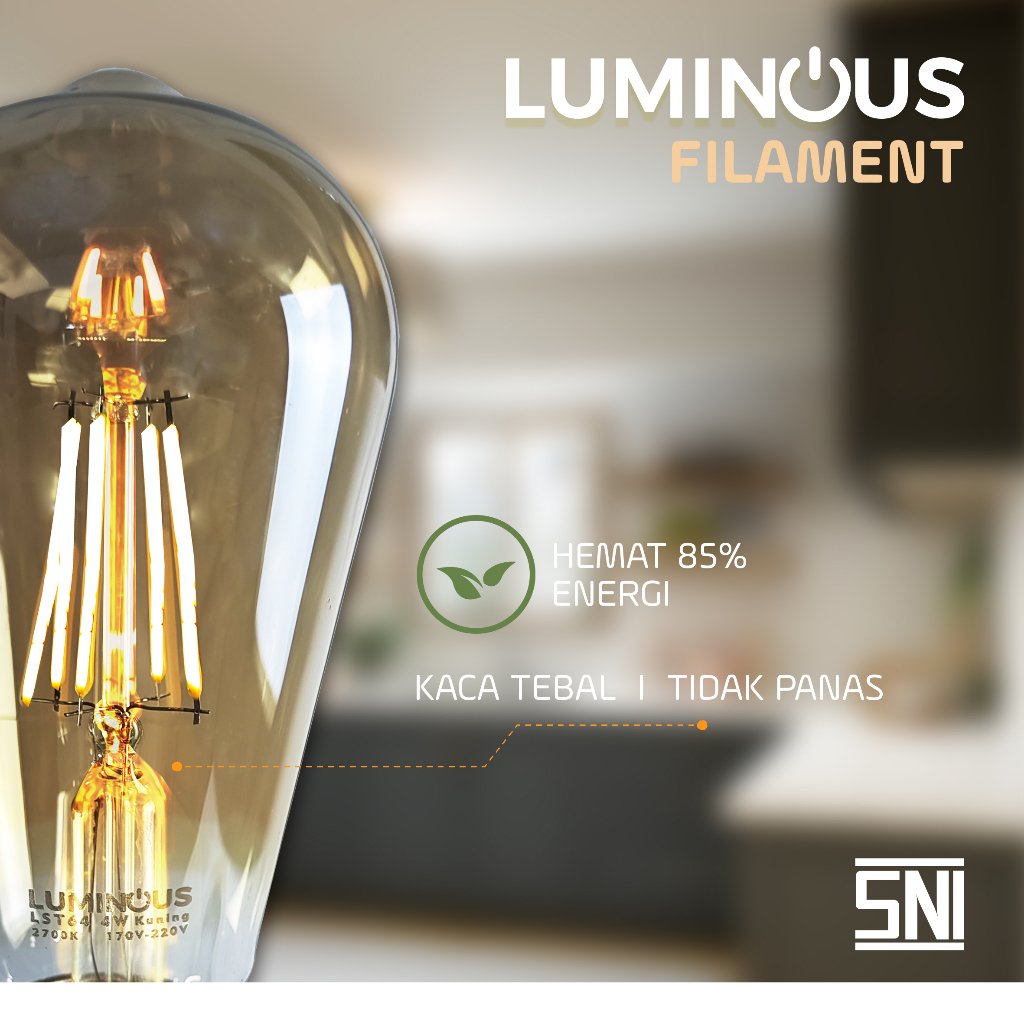Lampu Led Filamen Grade A+ PREMIUM 4WATT Kaca Tebal Lampu Edison, Tahan air, Anti Panas, Hemat,Dekor - Gambar 3