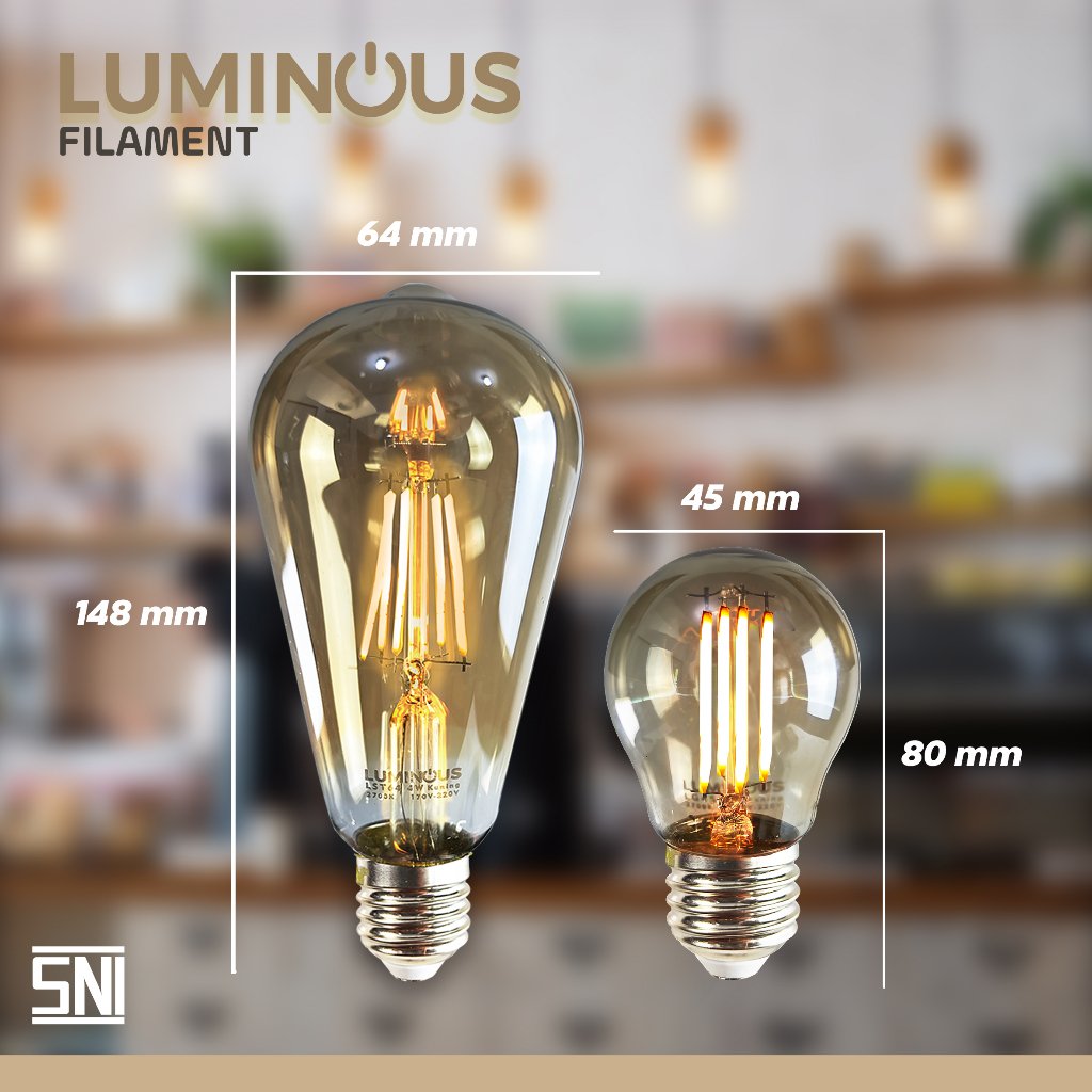 Lampu Led Filamen Grade A+ PREMIUM 4WATT Kaca Tebal Lampu Edison, Tahan air, Anti Panas, Hemat,Dekor - Gambar 4