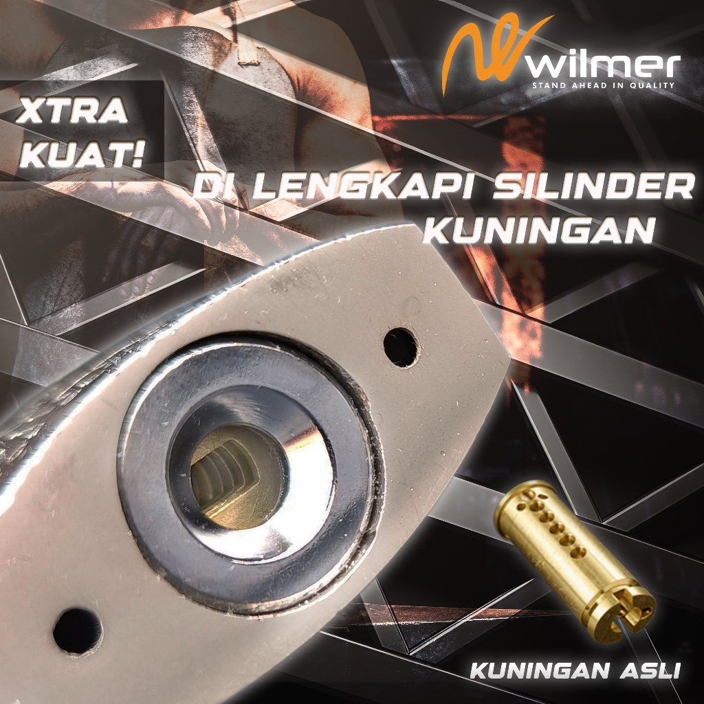 GEMBOK 70MM PREMIUM SUPER TEBAL ANTI POTONG SOLID MERK WILMER TAHAN GERGAJI ,KOKOH, TAHAN AIR,+ SEAL KARET, ANTI KARAT, KUAT & AMAN> - Gambar 2