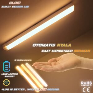 Lampu LED Sensor Gerak Lampu Tidur Lampu LED Panjang Lampu Belajar Lampu Wardrobe Baterai Charger