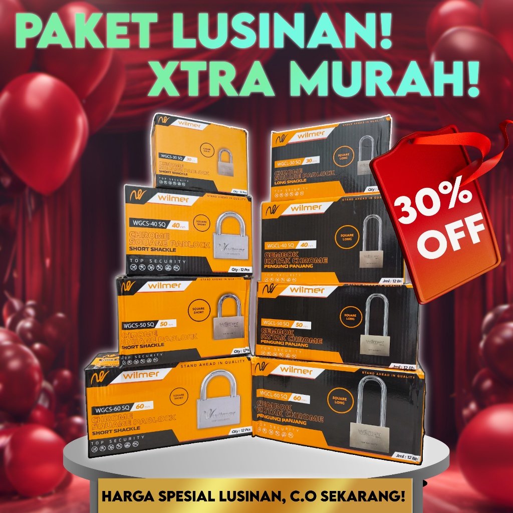 PAKET GEMBOK SELUSIN Gembok Chrome Asli PROMO SUPER. Diskon Spesial Lusinan, 40% diskon, Super murah! GEMBOK KOTAK CHROME ASLI SUPER KUAT! ANTI MALING, TAHAN KARAT> - Gambar 3