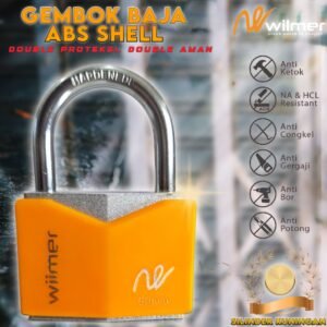 GEMBOK BAJA LAPIS ABS SUPER KUAT! ANTI KARAT! 60 MM ,TEBAL, SILINDER KUNINGAN, ANTI MALING 4 KUNCI > (salin)