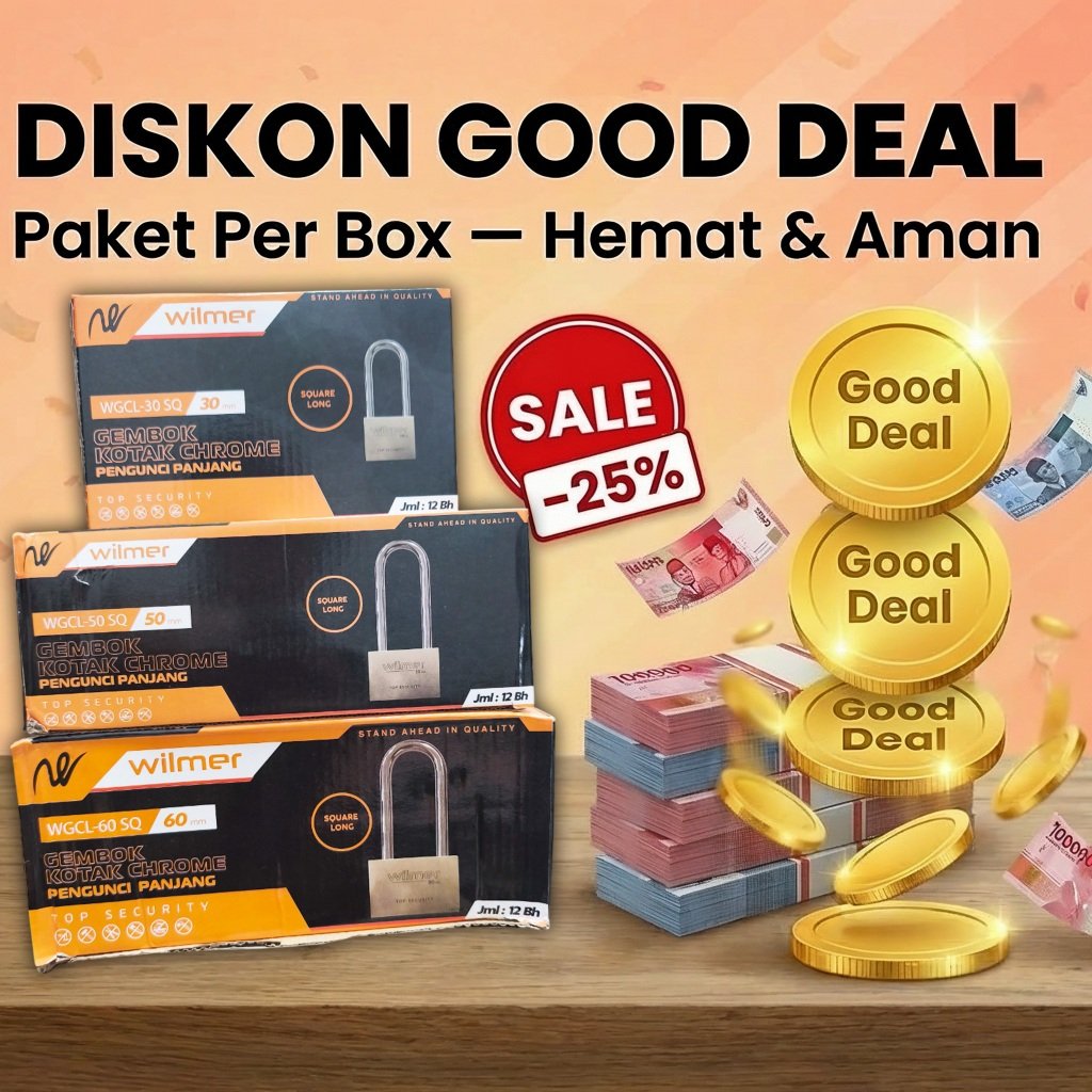 PAKET GEMBOK SELUSIN Gembok Chrome Asli PROMO SUPER. Diskon Spesial Lusinan, 40% diskon, Super murah! GEMBOK KOTAK CHROME ASLI SUPER KUAT! ANTI MALING, TAHAN KARAT> - Gambar 2