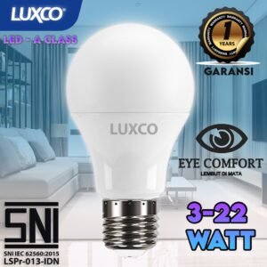 LUXCO Lampu LED Bulb Anti Flicker – Cahaya Putih Natural, Hemat Energi, Tahan Panas, Stabil Tegangan