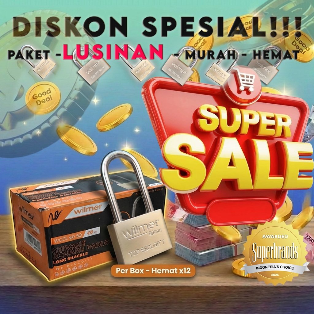 PAKET GEMBOK SELUSIN Gembok Chrome Asli PROMO SUPER. Diskon Spesial Lusinan, 40% diskon, Super murah! GEMBOK KOTAK CHROME ASLI SUPER KUAT! ANTI MALING, TAHAN KARAT> - Gambar 4