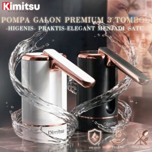 Pompa Air Galon Premium GRADE A Rose Gold 3 Tombol, Awet, Foodgrade,Suara Lembut, Baterai 1200mah + (salin)