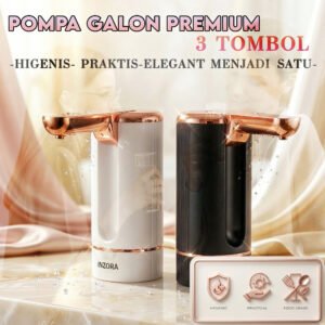 Pompa Air Galon  INZORA Premium GRADE A Rose Gold 3 Tombol, Awet, Foodgrade,Suara Lembut, Baterai 1200mah + (salin) (salin)