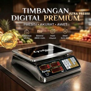 Timbangan Digital 40Kg Premium Infico SUS304 Anti Karat Akurat Presisi Baterai 2800mAh Timbangan Dagang (salin)